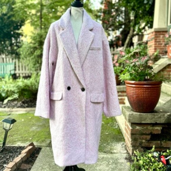 J.Crew Relaxed Topcoat in Italian Brushed Wool - Dusty Rose/Pink - Size Large - Picture 2 of 11